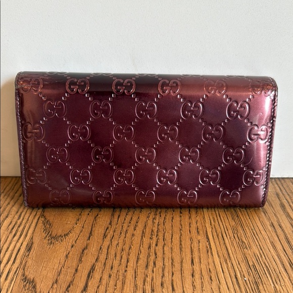Gucci Burgundy Guccissima Long Wallet - Picture 2 of 8